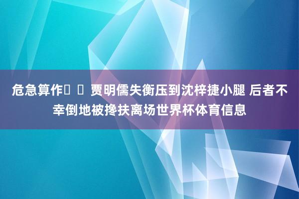 危急算作⚠️贾明儒失衡压到沈梓捷小腿 后者不幸倒地被搀扶离场世界杯体育信息