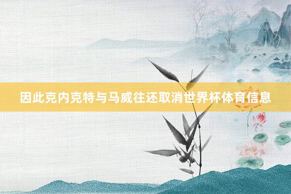 因此克内克特与马威往还取消世界杯体育信息