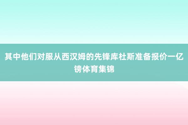 其中他们对服从西汉姆的先锋库杜斯准备报价一亿镑体育集锦