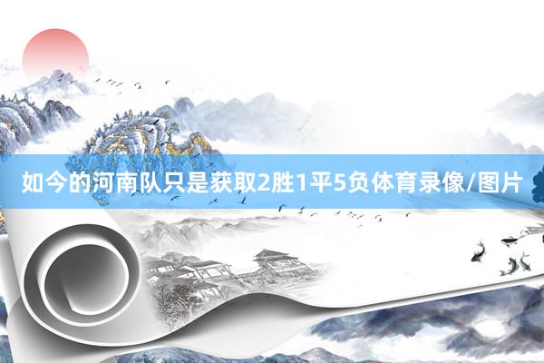 如今的河南队只是获取2胜1平5负体育录像/图片