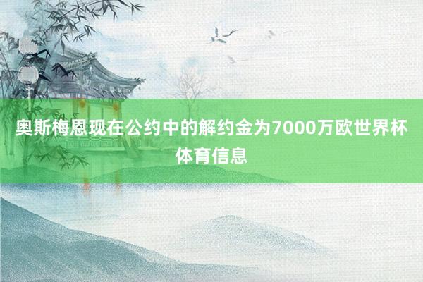 奥斯梅恩现在公约中的解约金为7000万欧世界杯体育信息