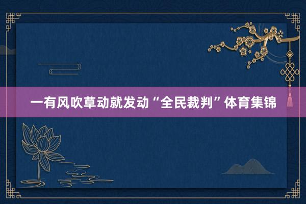 一有风吹草动就发动“全民裁判”体育集锦