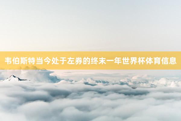 韦伯斯特当今处于左券的终末一年世界杯体育信息