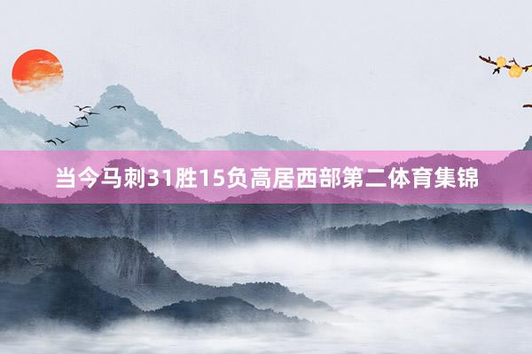 当今马刺31胜15负高居西部第二体育集锦