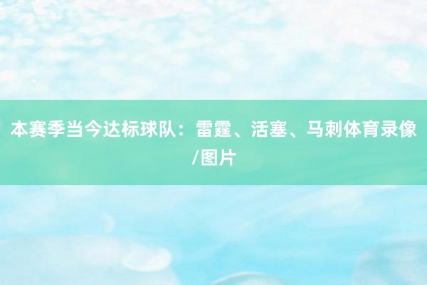 本赛季当今达标球队：雷霆、活塞、马刺体育录像/图片