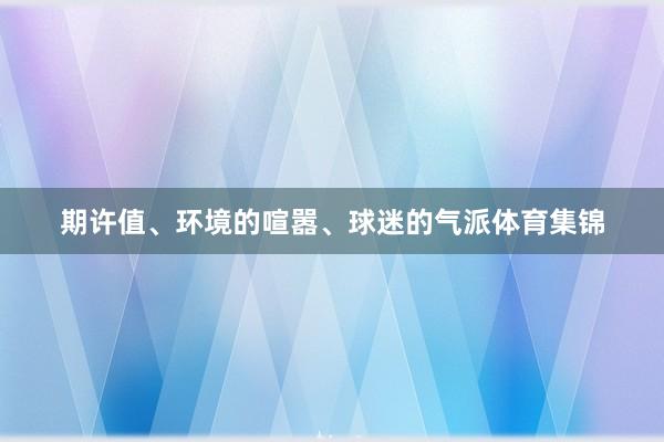 期许值、环境的喧嚣、球迷的气派体育集锦