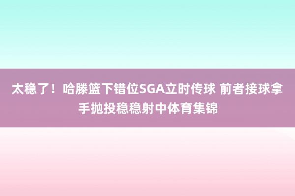 太稳了！哈滕篮下错位SGA立时传球 前者接球拿手抛投稳稳射中体育集锦